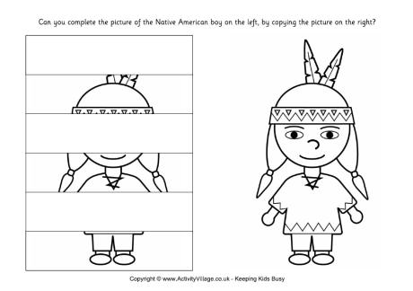 Complete the Native American boy puzzle