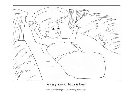 Nativity colouring a very special baby
