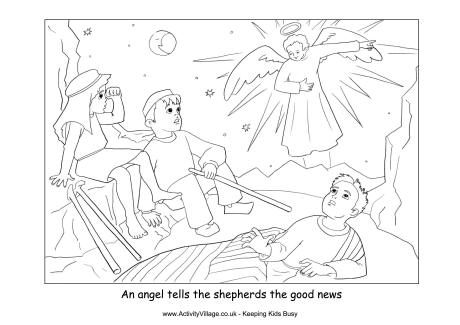 Nativity colouring good news for the shepherds