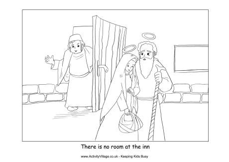 Nativity colouring no room at the inn