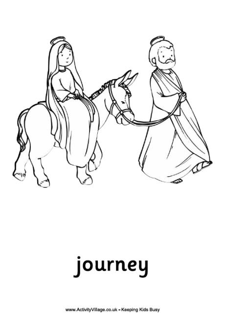 Nativity colouring pages - Journey to Bethlehem