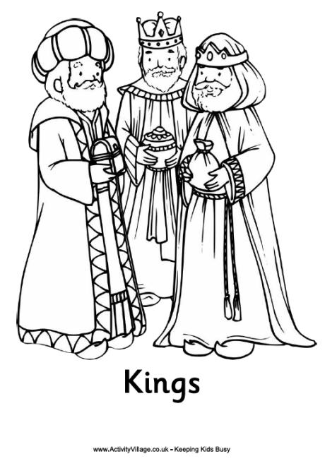 Nativity colouring pages - the three kings