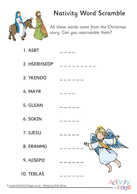 Nativity Word Scramble 1