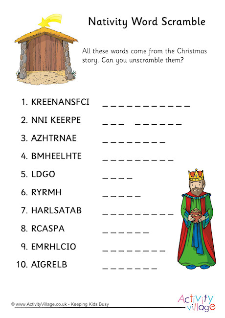 Nativity Word Scramble 2