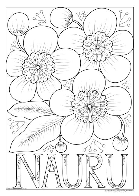 Nauru national flower colouring page