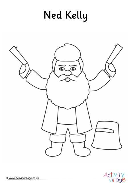 Ned Kelly Colouring Page