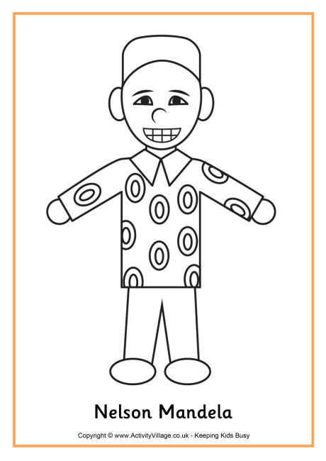 Nelson Mandela colouring page