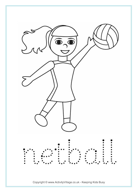 Netball tracing worksheet