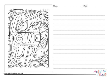 Never Give Up Story Paper