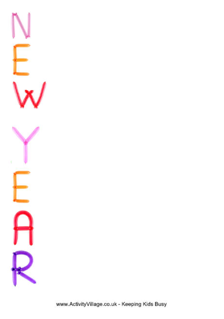 New Year Acrostic Poem Printable