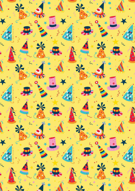 New Year scrapbook paper - party hats