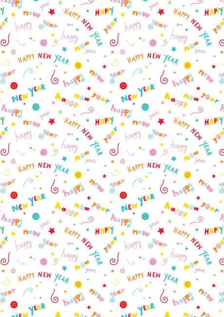 New Year Scrapbook Paper - Words