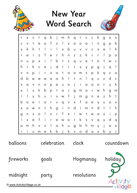 New Year Word Search