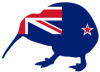 New Zealand kiwi and flag