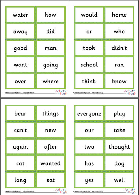 Next 200 common word cards 1