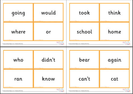 Next 200 common words flash cards 1