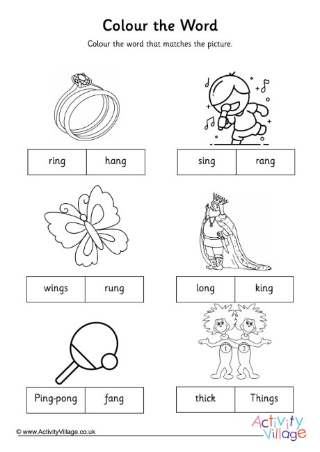 Ng Digraph Colour The Word