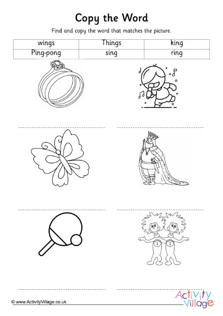 Ng Digraph Copy The Word