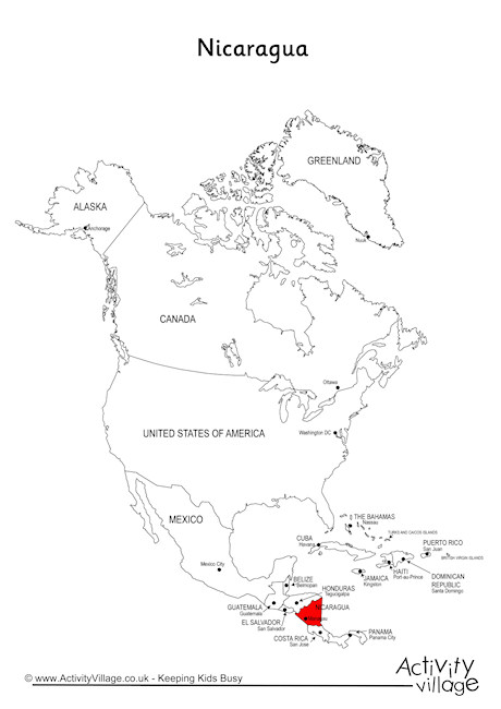 Nicaragua On Map Of North America