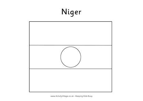 Niger Flag Colouring Page