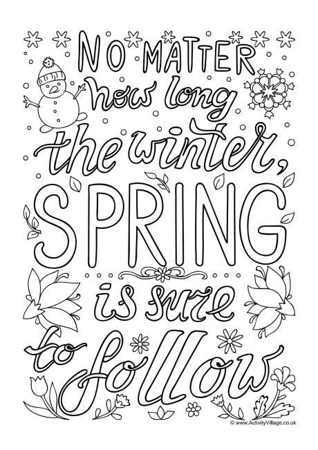 No matter how long the winter colouring page