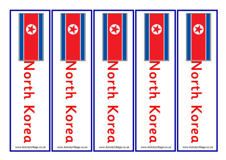 North Korea bookmarks flags