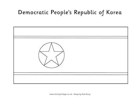 North Korea Flag Colouring Page
