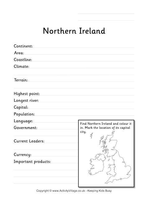 Northern Ireland Fact Worksheet