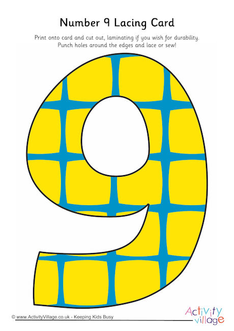 Number 9 lacing card