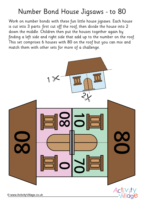 Number bond house jigsaws to 80