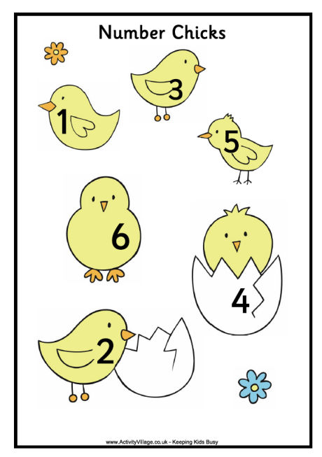 Number chicks game board Number chicks game board