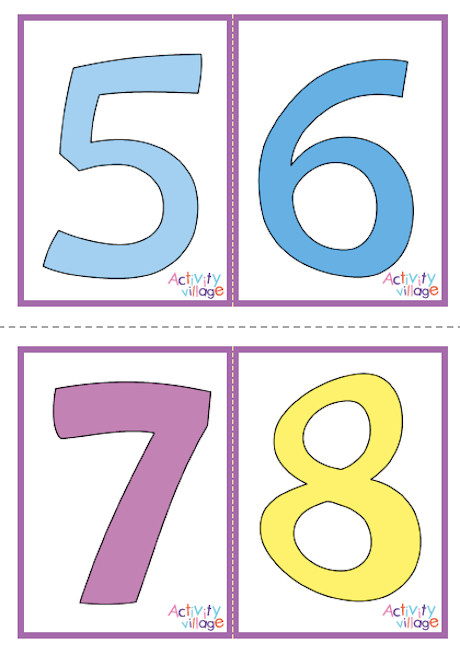 Number Flash Cards 1 20 Set 2 Colour