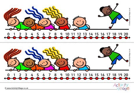 Number lines to 20 - kids - dotty