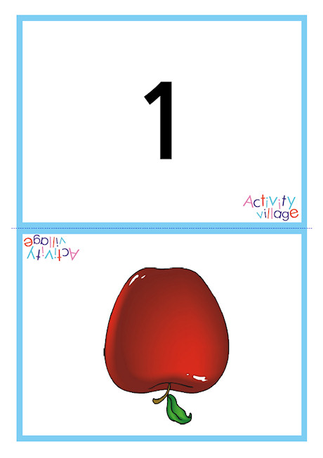 Number Picture Flash Cards - Double Sided - Large Number Picture Flash Cards - Double Sided - Large