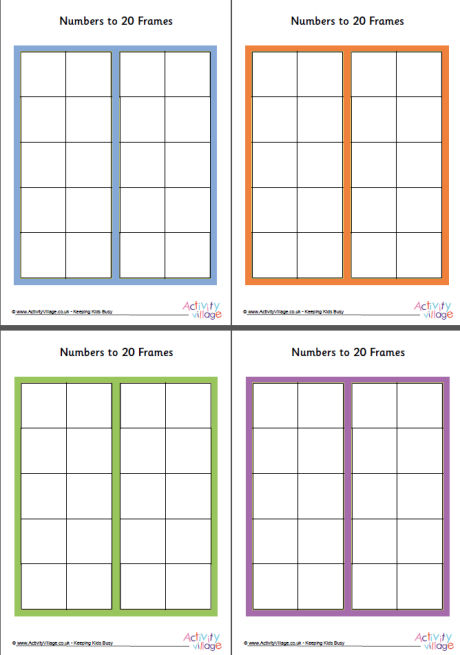 Numbers to 20 frames