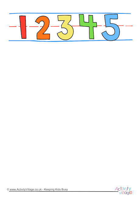 Numbers Writing Paper Numbers Writing Paper