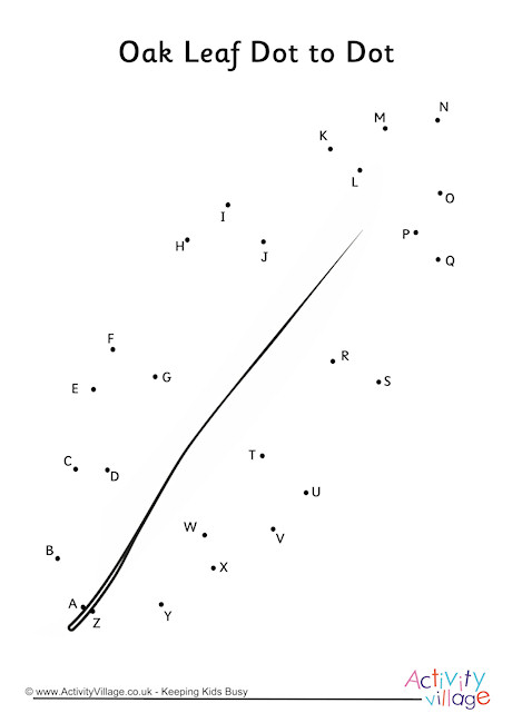 Oak Leaf Dot To Dot Oak Leaf Dot To Dot