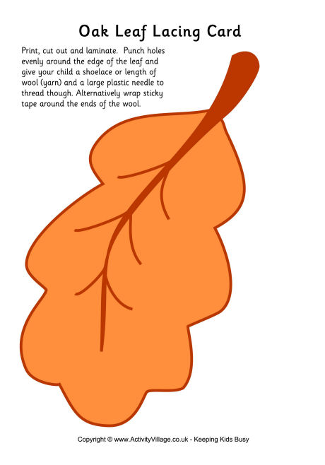 Oak leaf lacing card Oak leaf lacing card