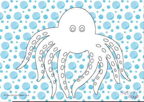 Octopus colour pop colouring page