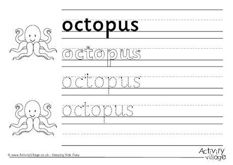 Octopus Handwriting Worksheet