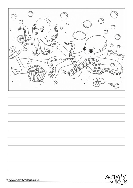 Octopus Scene Story Paper