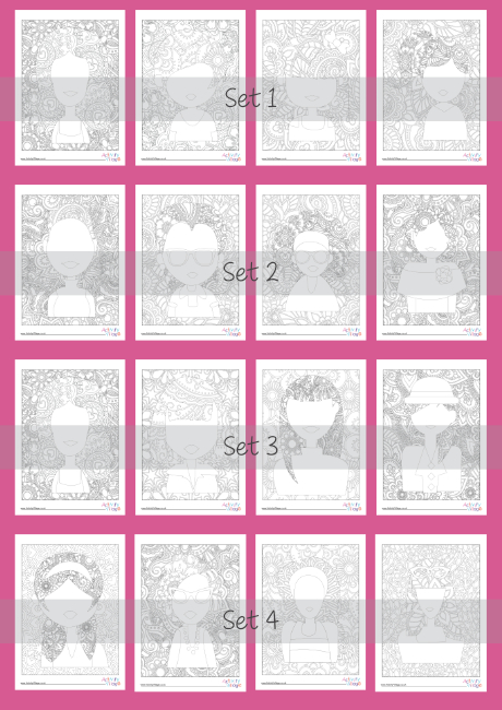 Older Girls Colouring Page Set Older Girls Colouring Page Set