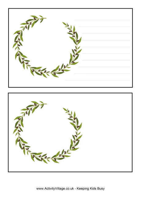 Olive wreath note cards