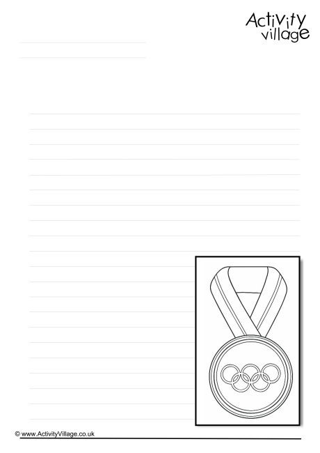 Olympic Medal Writing Page