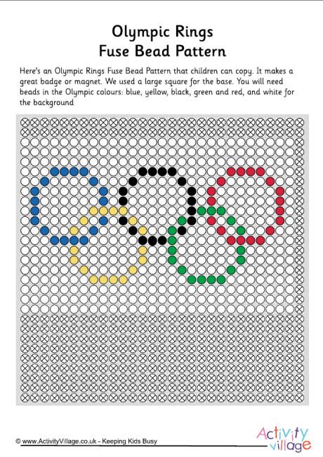 Olympic rings fuse bead pattern Olympic rings fuse bead pattern