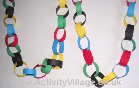 Olympic ring paper chain