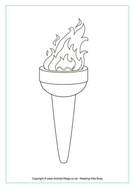 Olympic torch colouring page