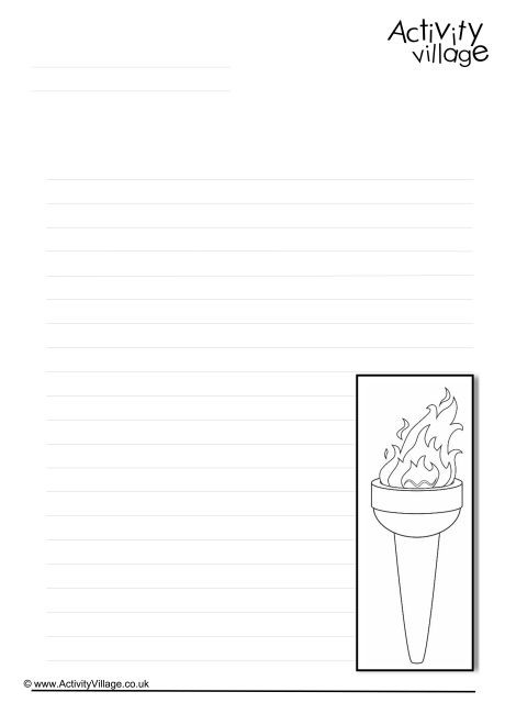 Olympic Torch Writing Page Olympic Torch Writing Page