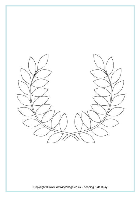 Olympic wreath colouring page