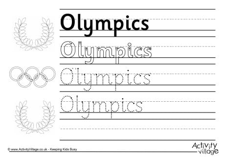 Olympics handwriting worksheet